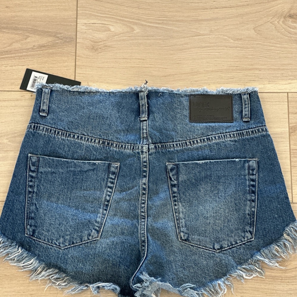 One Teaspoon Oxford Blue Frayed Jean Shorts - Picture 3 of 3